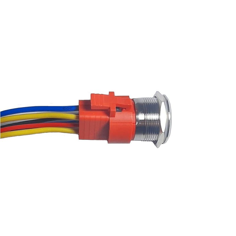 Botão Momentâneo Em Aço Inox De Led Marinizado Lancha Jet