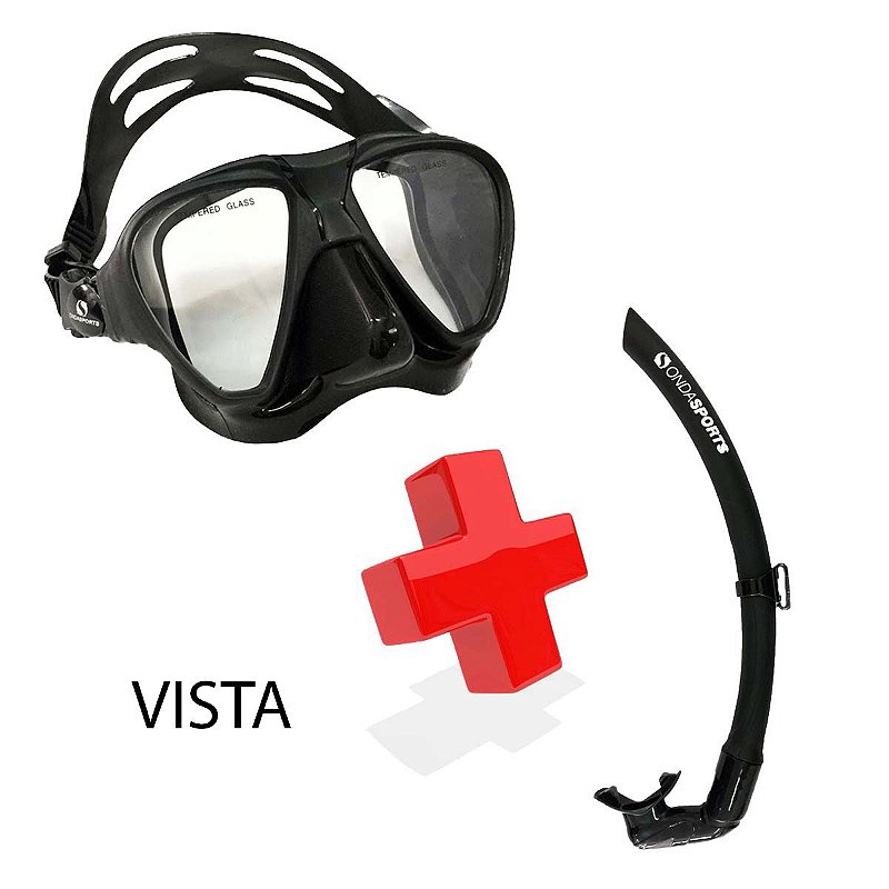 Kit Mergulho Mascara Snorkel Respirador Basic Profissional