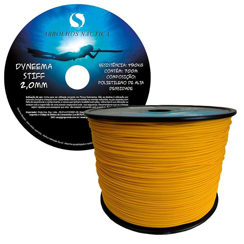 Linha Dyneema Stiff 100% onda sports 2,0mm Gold 10 Metros
