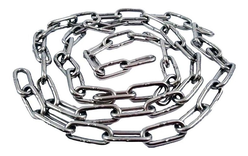 Corrente Aço Inox 3,2 mm elo Médio carga 200kg não enferruja