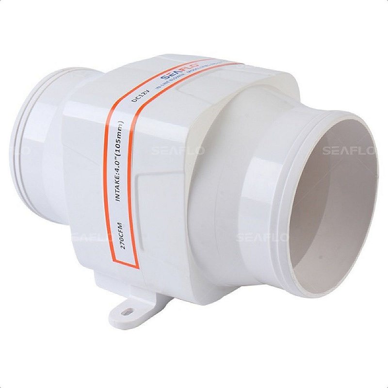 Blower Exaustor Linear Seaflo 4" 12V 270Cfm Barcos Lanchas