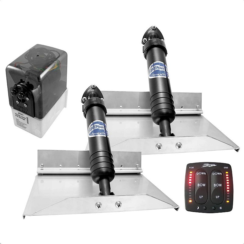 Flap Bennett Hidráulico Estabilizador 12x9 Pol Kit Com Botão