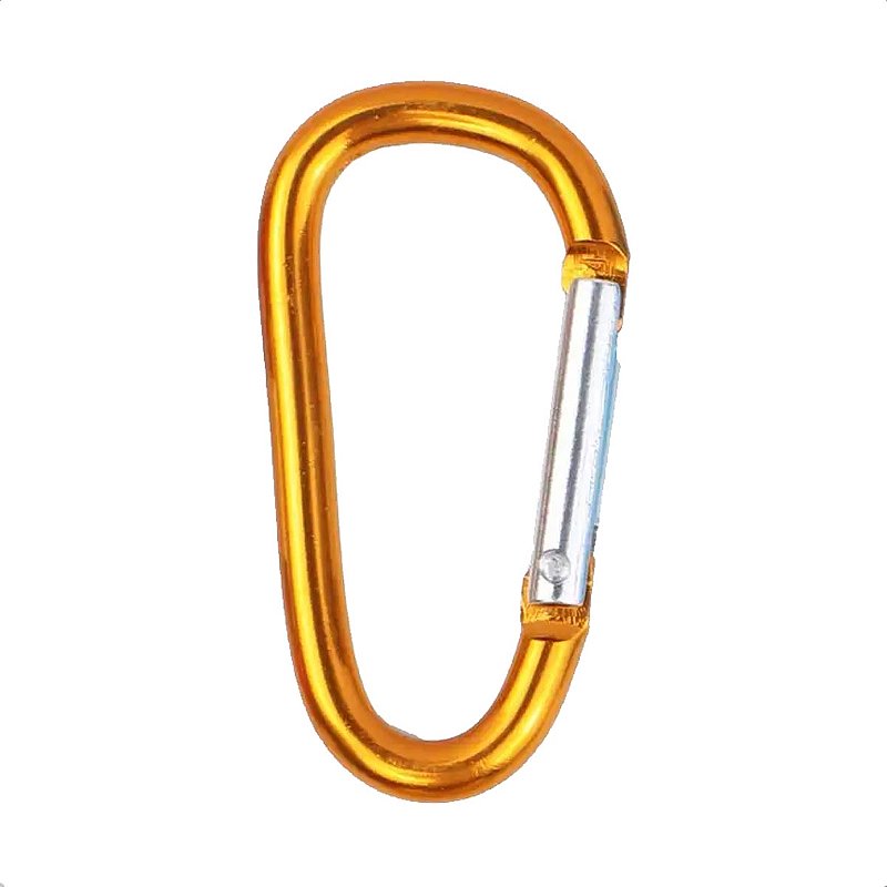Mosquetão de Aluminio Para Camping Chaveiro Dourado 80mm