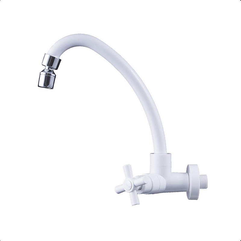 Torneira De Parede Cozinha Lavatorio Casa De Abs Branca Luxo