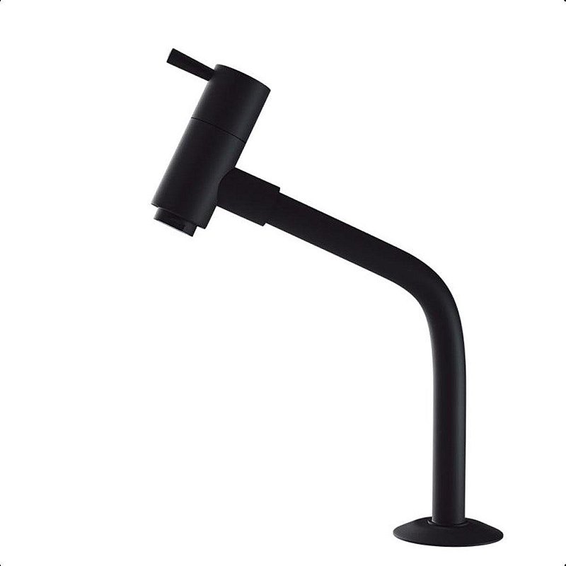 Torneira de Bancada Alta Preto Fosco Luxo Moderno Napoles