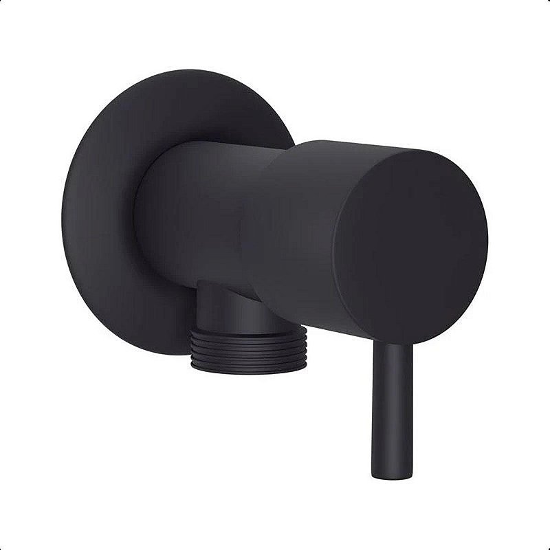 Registro de Metal Para Ducha de Chuveiro Preto Fosco 1/4