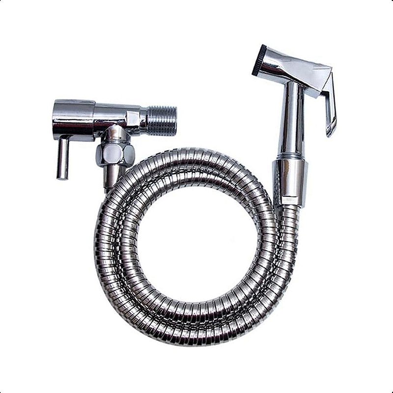 Ducha Higiênica Chuveirinho Metal 1/4 Volta Registo Cromado