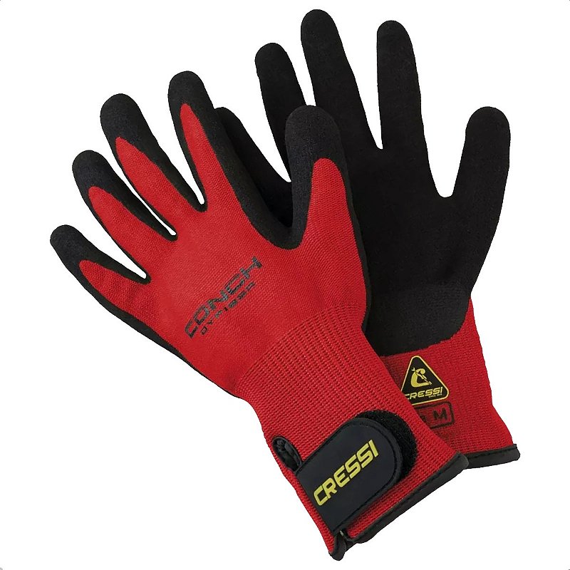 Luva para Mergulho Pesca Cressi Conch Dyfiber Vermelho G