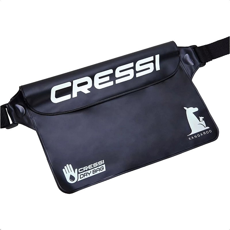 Pochete Estanque Cressi Bolsa Impermeável Prova D'água Preto