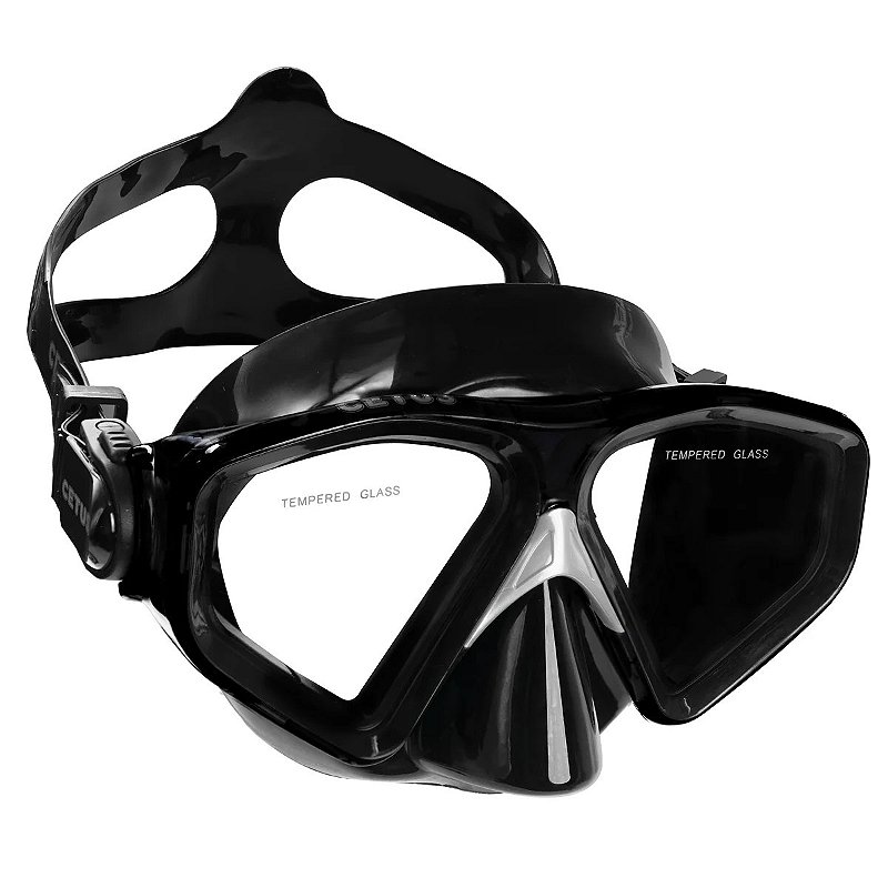 Máscara de Mergulho Cetus New Parma Fun Preto Pesca Caça Sub