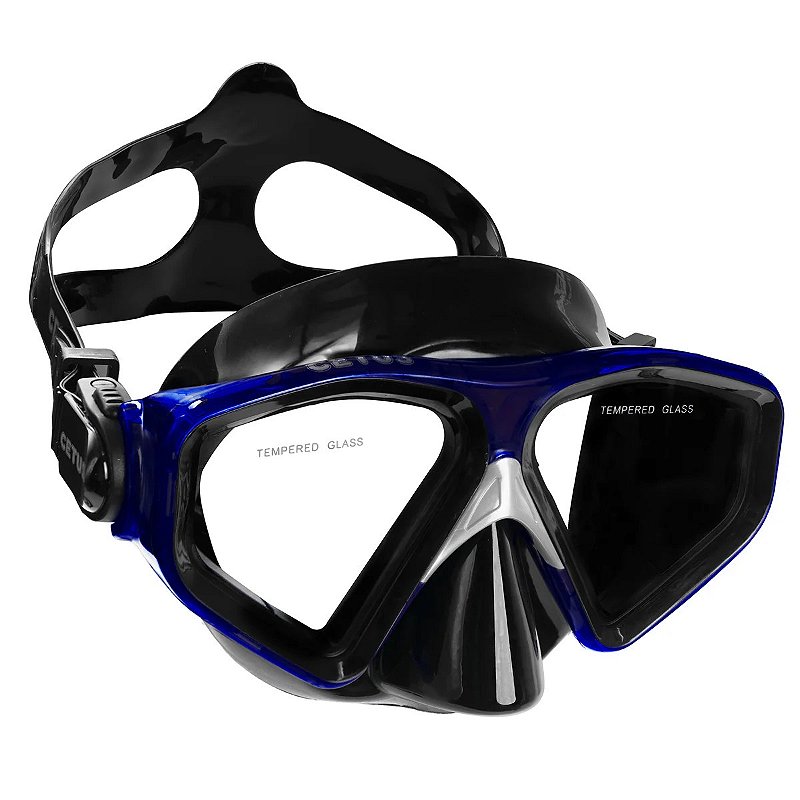 Máscara de Mergulho Cetus New Parma Fun Preto e Azul Pesca