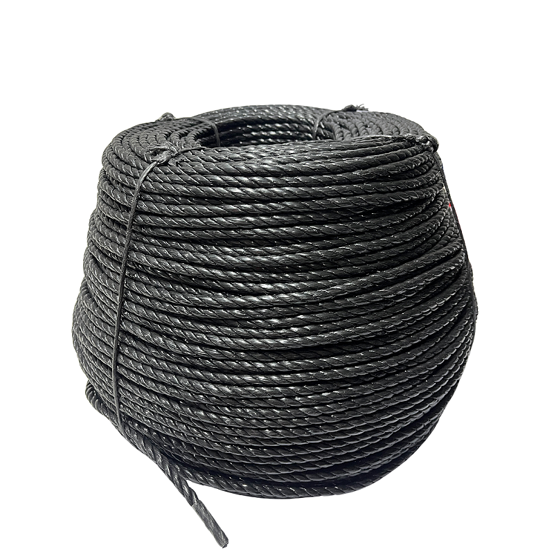 Corda Torcida de Polipropileno Preta 6mm P/ Pesca Embarcação