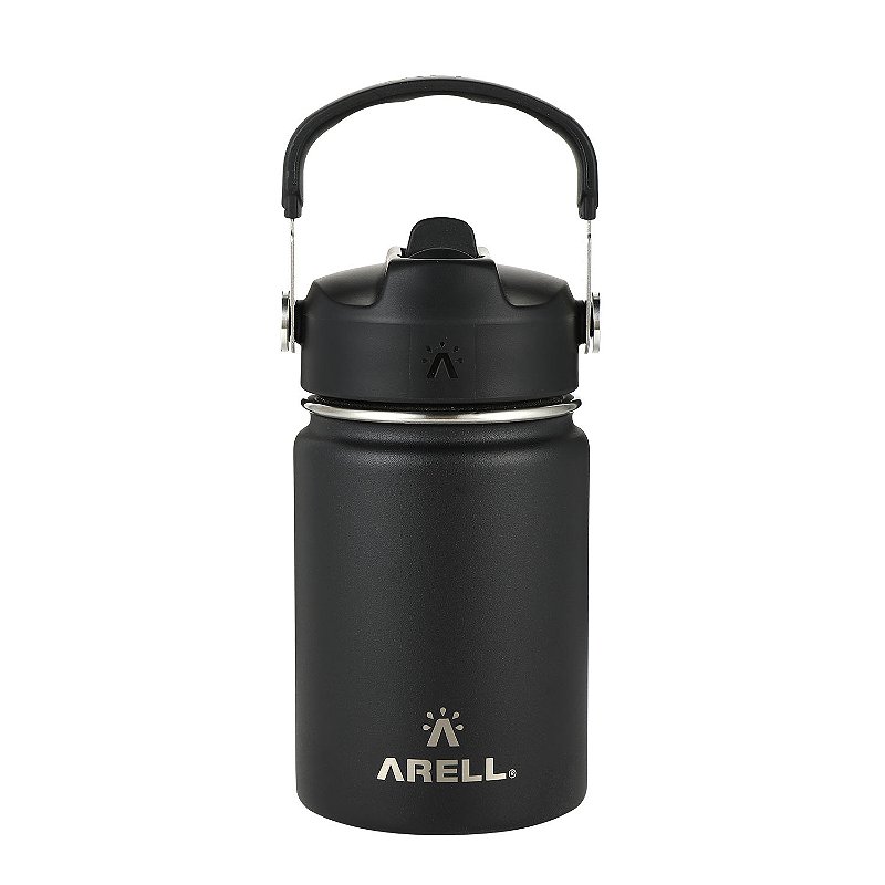 Garrafa Térmica Arell Inox Straw Portatil Esporte Com Alça