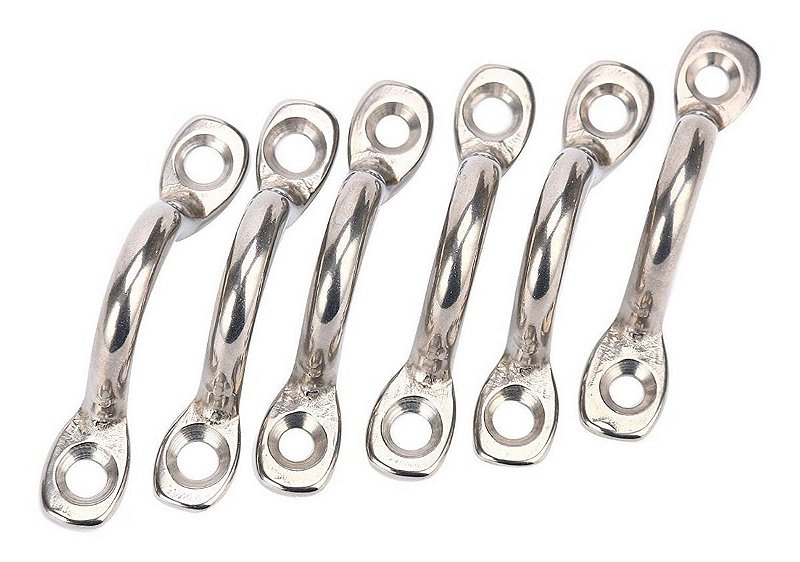 Kit 6 Alça Amarração Passa Cabo De Aço Inox 5 Mm Toldo Barco
