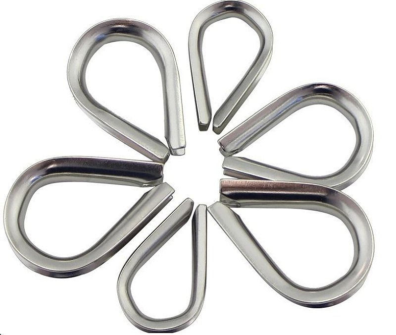 Kit 5 Sapatilha Anilha 3 Mm Aço Inox Para Cabo De Aço Corda