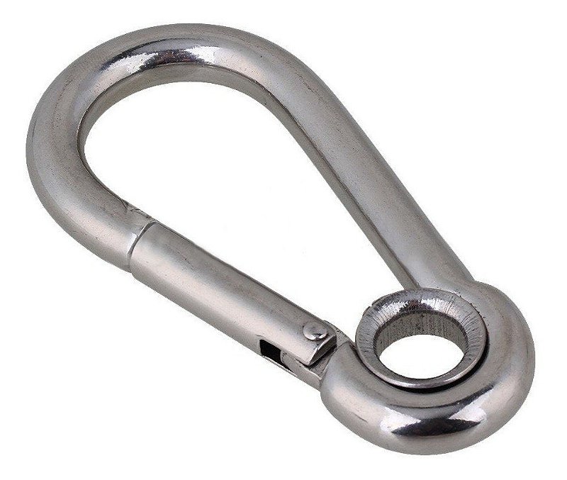 Mosquetão Em Aço Inox 9 Mm Trava Rápida Carga Max 120Kg