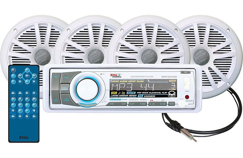 Kit Som Marinizado Boss Marine Mck752wb.64 Mp3 Bluetooth Usb