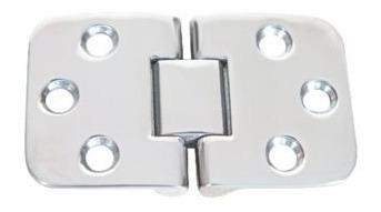 Dobradiça 6 Furos Em Aço Inox Brilhante Para Portas Armários