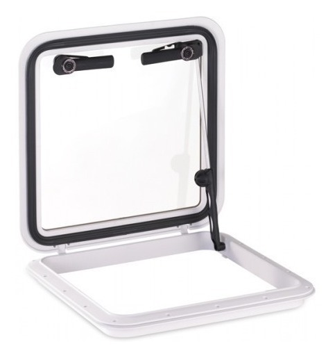 Gaiuta Vigia Escotilha Náutica Quadrada 16 X 16 Pol Fumê