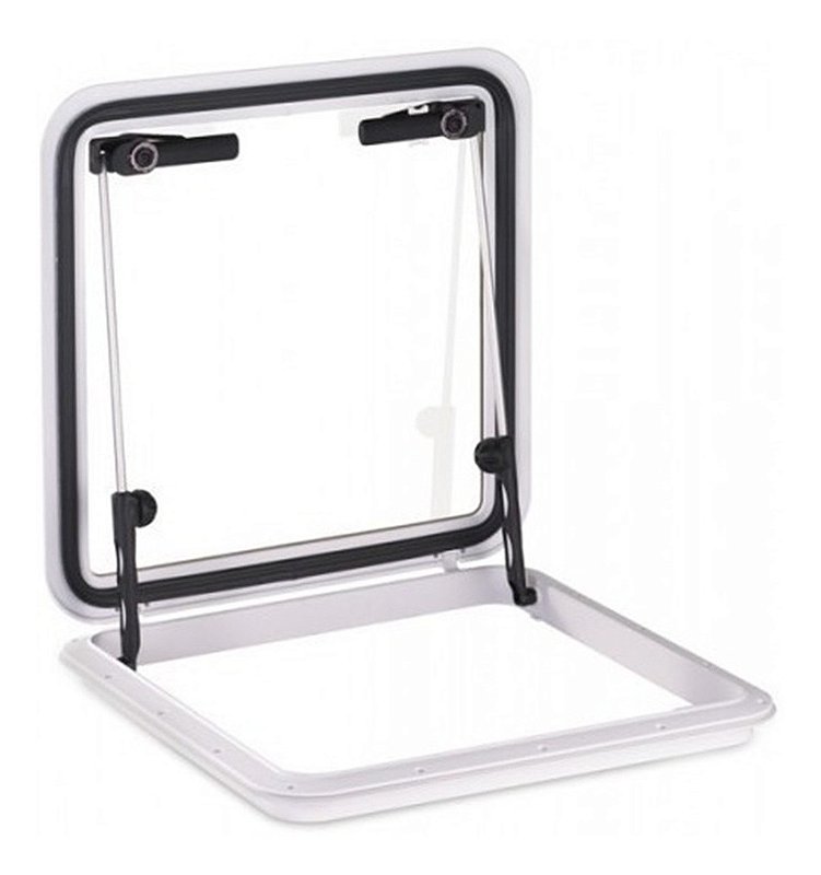 Gaiuta Vigia Escotilha Náutica Quadrada 19 X 19 Pol Fumê