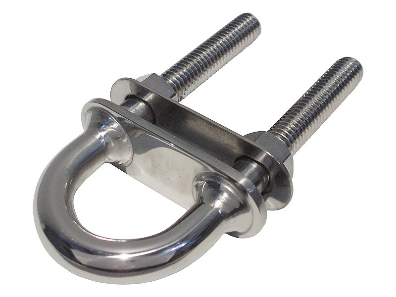 Gancho Amarra De Proa U Bolt 1/2 Pol Aço Inox Parafuso U