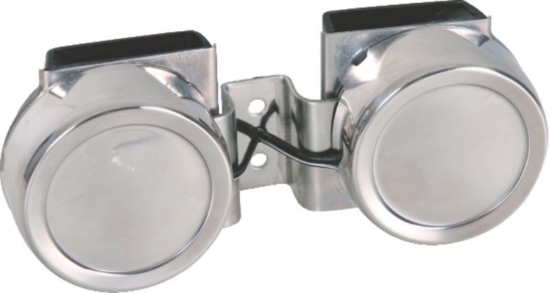 Buzina Marítima 2 Corneta Caracol Elétrica 12Volts Aço Inox