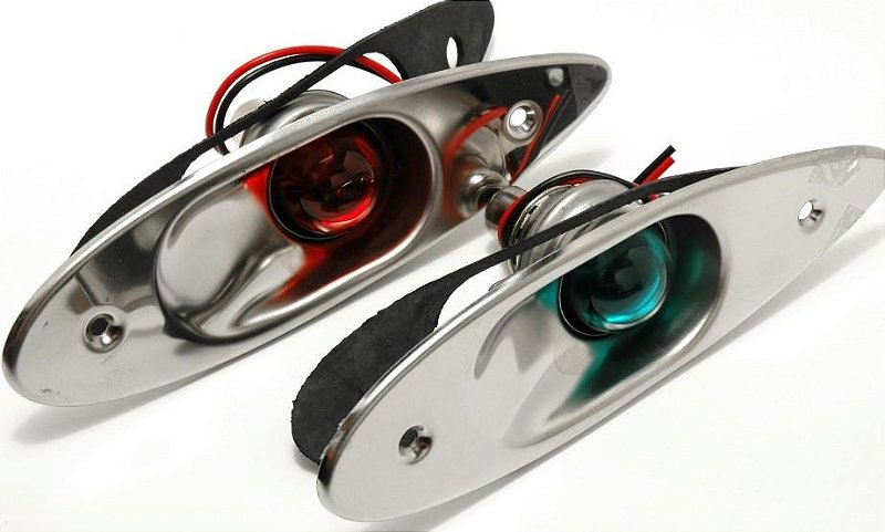 Luz De Navegação Olho De Tubarão Em Aço Inox 316 Bb/Be 12V