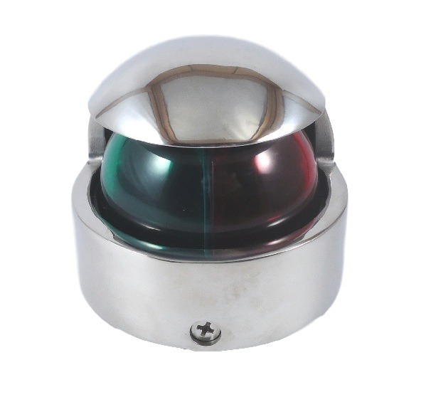 Luz De Navegação Bicolor De Proa Em Aço Inox De Led 2 Milhas