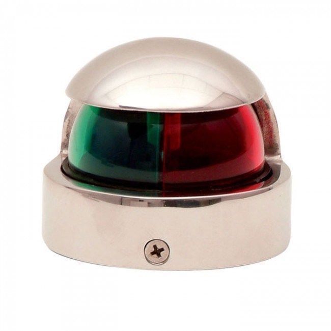 Luz De Navegação Bicolor De Proa Em Aço Inox 12V 1 Milha