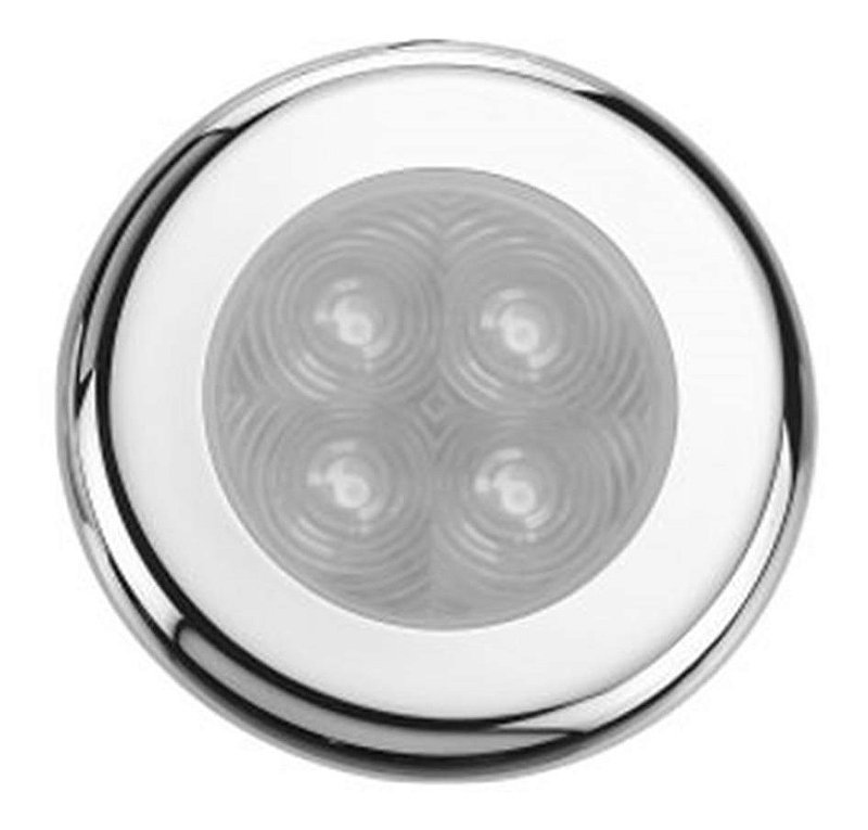 Luminária Sport Aro Em Aço Inox 4 Leds Lancha Motorhome 12V