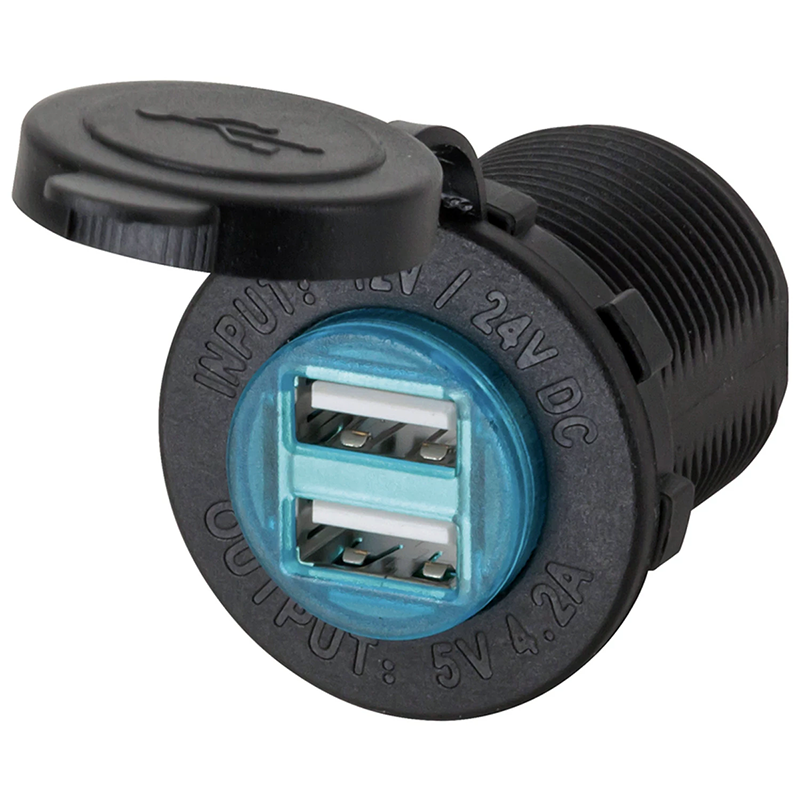 Tomada Usb Carro Carregador Veicular Turbo Em Led 12 - 24V