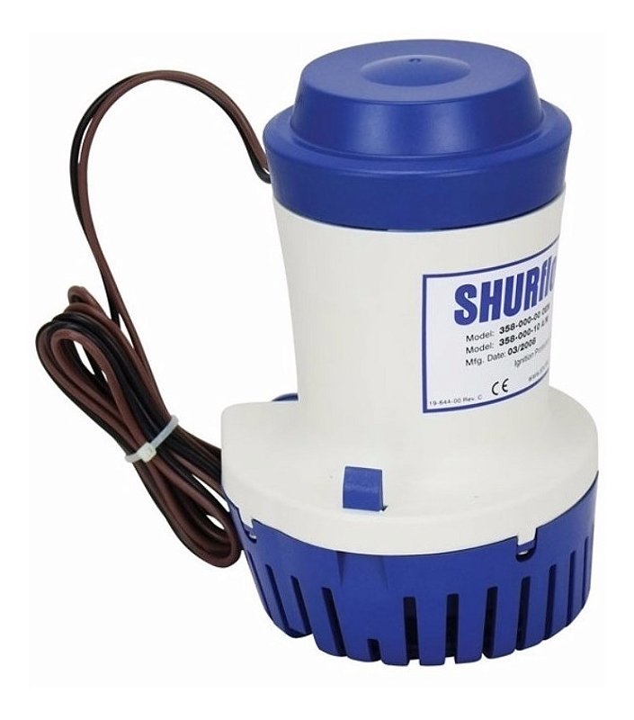 Bomba De Porão Shurflo Submersível 2000 Gph 12V Lancha Barco