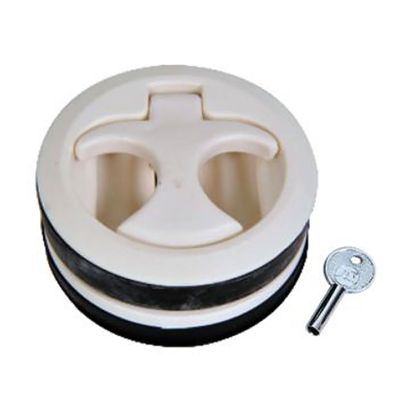 Puxador Redondo Em Nylon 6 Cm Com Chave Tampa Porta Lancha
