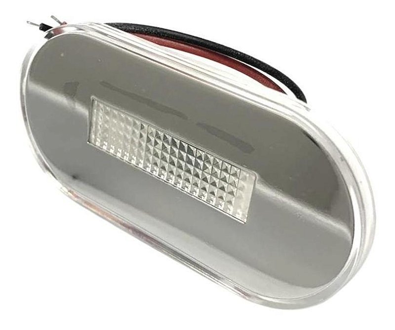 Luz Cromada Em Aço Inox 12V Led Amarelo