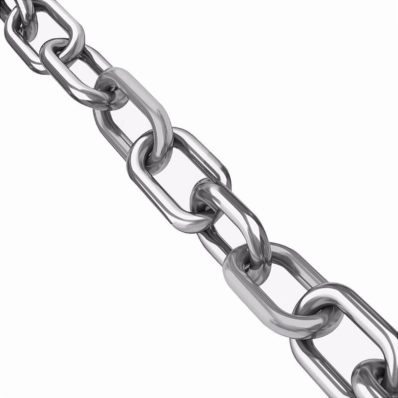 Corrente Em Aço Inox 4 Mm Elo Longo Para Âncora Lancha Barco