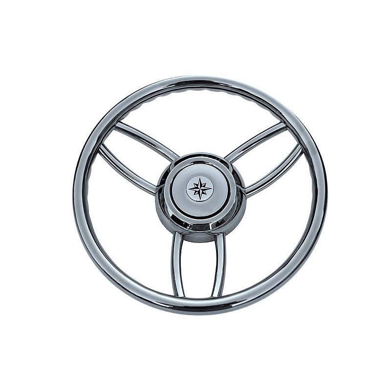 Volante T26s Náutico Aço Polido Luxo Com 6 Raios Refoçado