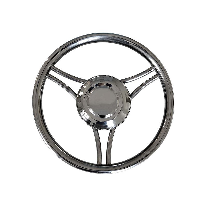 Volante Náutico Em Aço Inox Lancha Fishing Focker Ventura