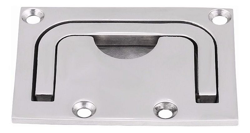Puxador Sorriso Em Aço Inox Retangular Armários Porta Tampas