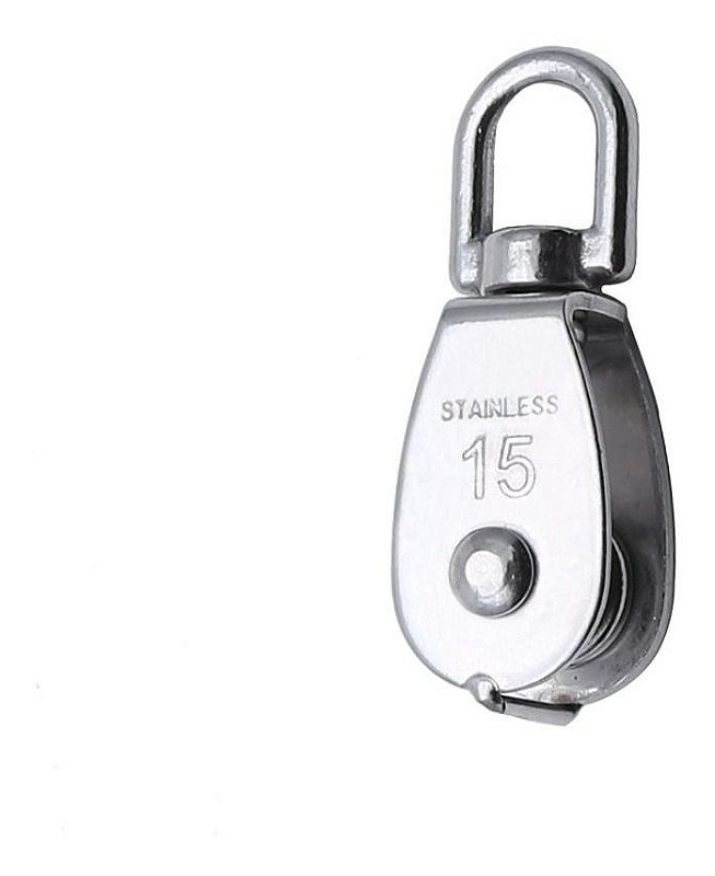 Polia Roldana Moitão M15 Em Aço Inox Rede Pesca Espinhel