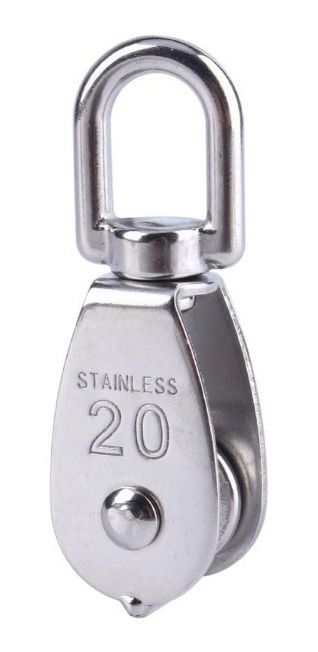 Polia Roldana Moitão M20 Em Aço Inox Rede Pesca Espinhel