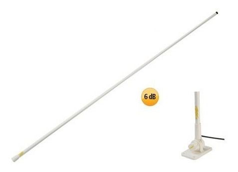 Antena Vhf Marítima Supergain 6Dbs 2,3 Metros Para Rádio Vhf