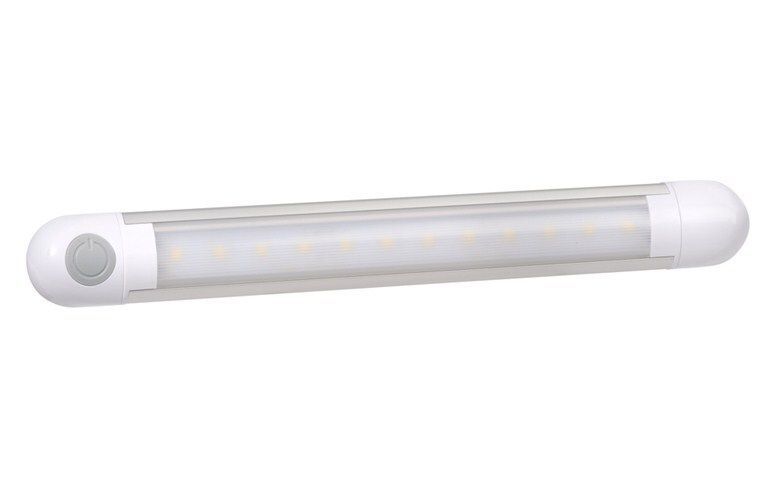 Luminária 12 Leds Branco Tipo Fita Base Em Alumínio 12 Volts