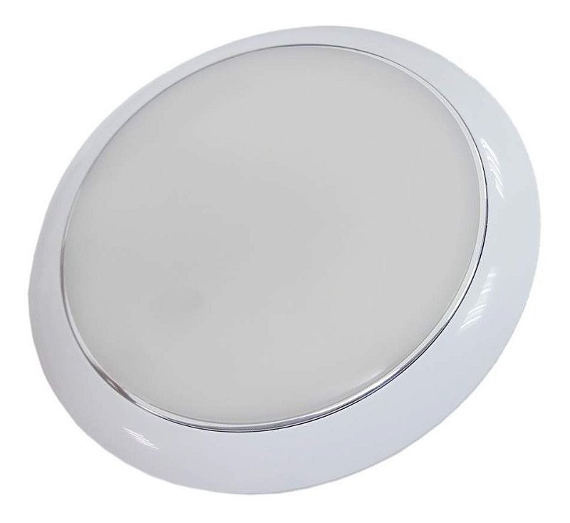 Luminária Redonda Lente Leitosa Ultra Fina Acendimento Touch