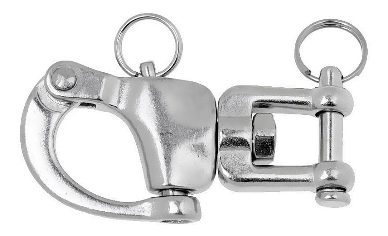 Mosquetão Manilha Tubarão Em Aço Inox 90 Mm Com Trava