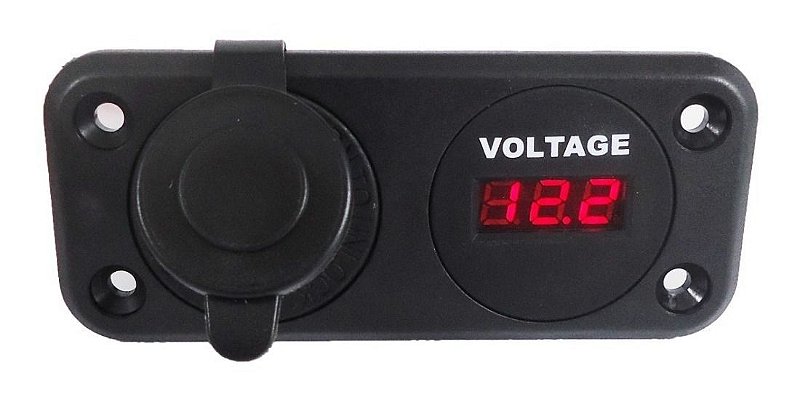 Painel Mini Voltímetro Digital Led Vermelho Tomada Isqueiro