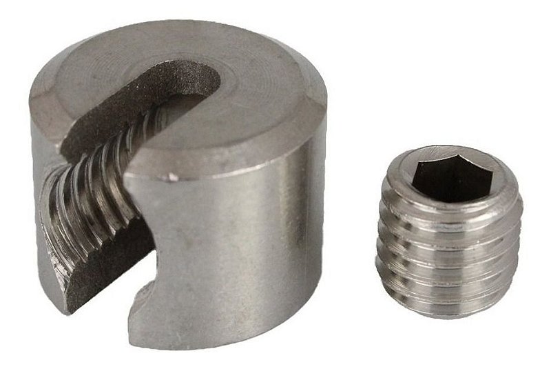 Stopper Abraçadeira Rolha Para Fio Ajustável Em Aço Inox 4Mm
