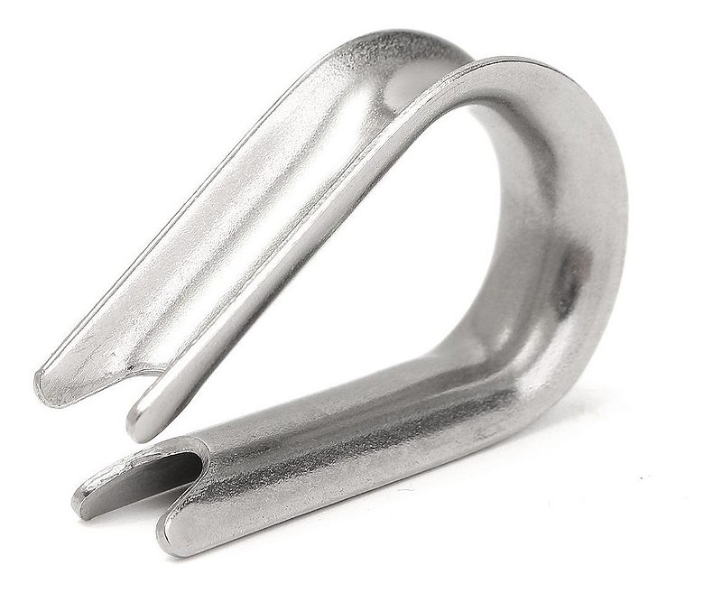 Sapatilha Anilha Linha Pesada Cabo De Aço 1/8Pol Em Aço Inox