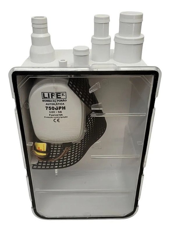 Caixa Coletora Com Bomba De Porão Life K 750 Gph 12 Volts