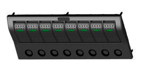 Painel Elétrico De Instrumentos 8 Botões Em Led Verde 12-24v