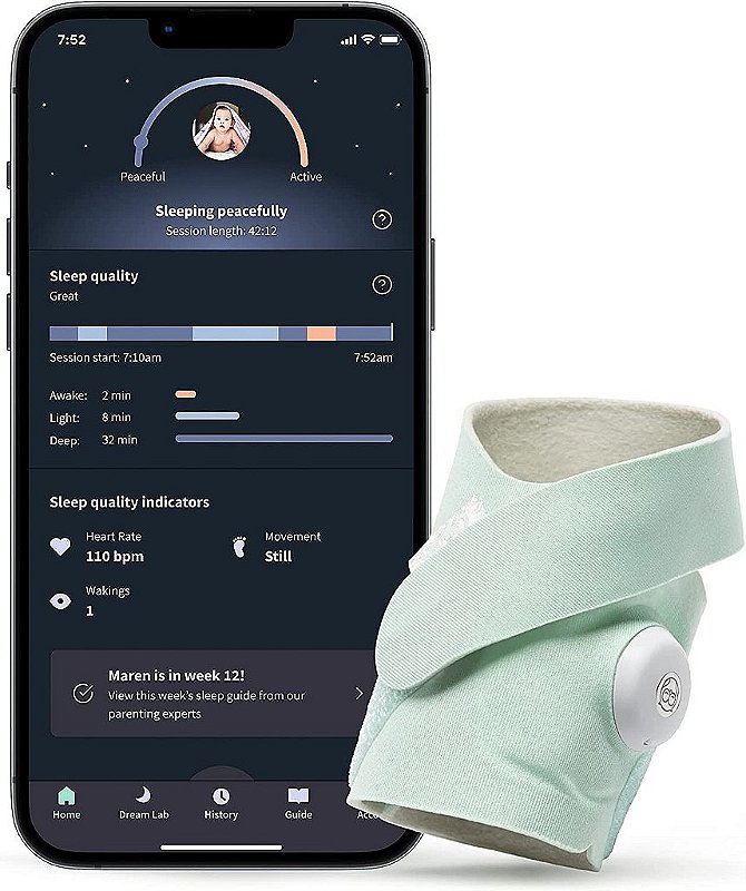 Meia de Sonho Owlet Plus - Monitor Inteligente de Bebê com Frequência ...
